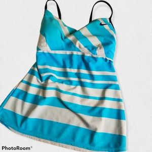 Nike Aqua and White tankini size 6